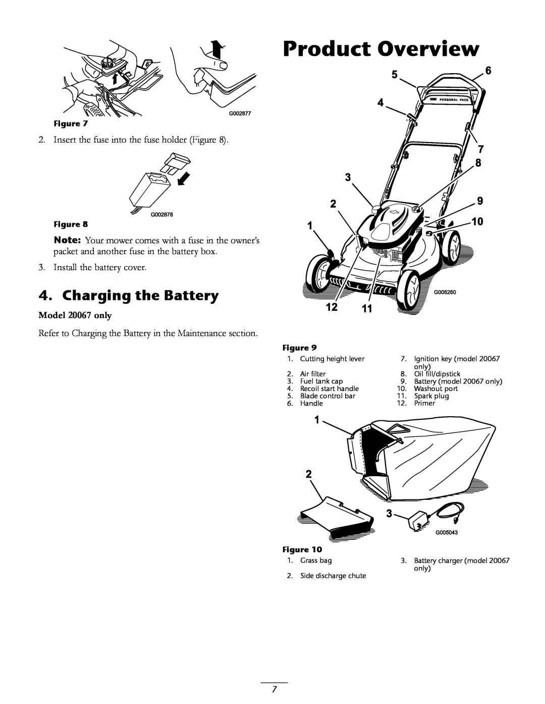 Toro 20066, 20067 manual Product Overview, Charging the Battery 