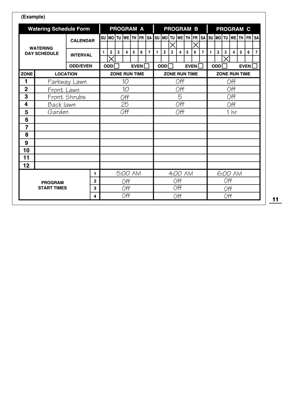 Toro 212 manual Example 