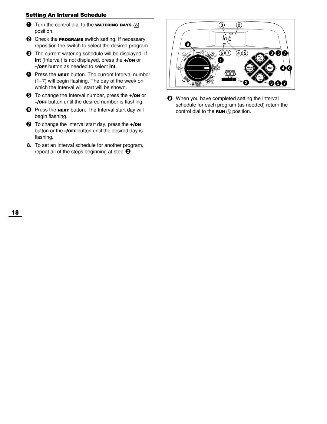 Toro 212 manual Setting An Interval Schedule 