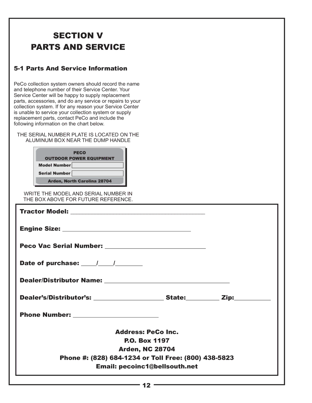 Toro 22621223-24 manual Section Parts and Service, Parts And Service Information 