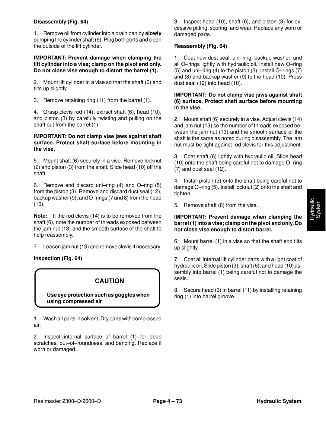 Toro 2600D, 2300-D service manual Disassembly Fig 