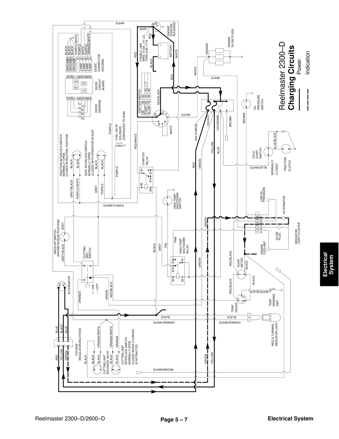 Toro 2600D, 2300-D service manual Charging Circuits 