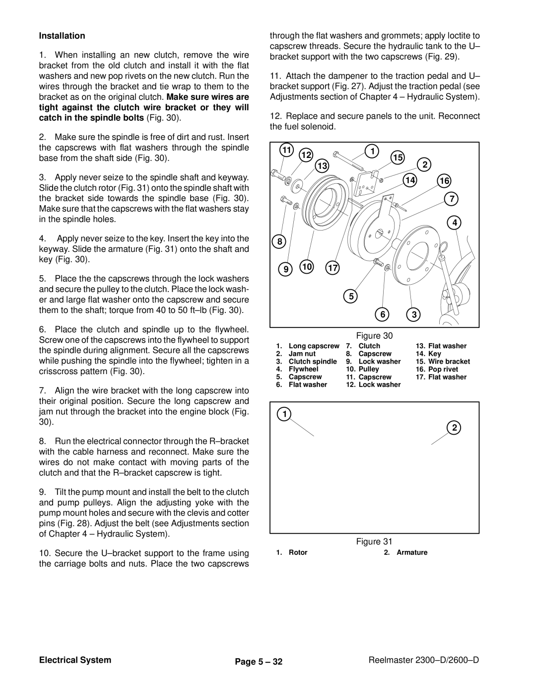 Toro 2300-D, 2600D service manual Long capscrew 