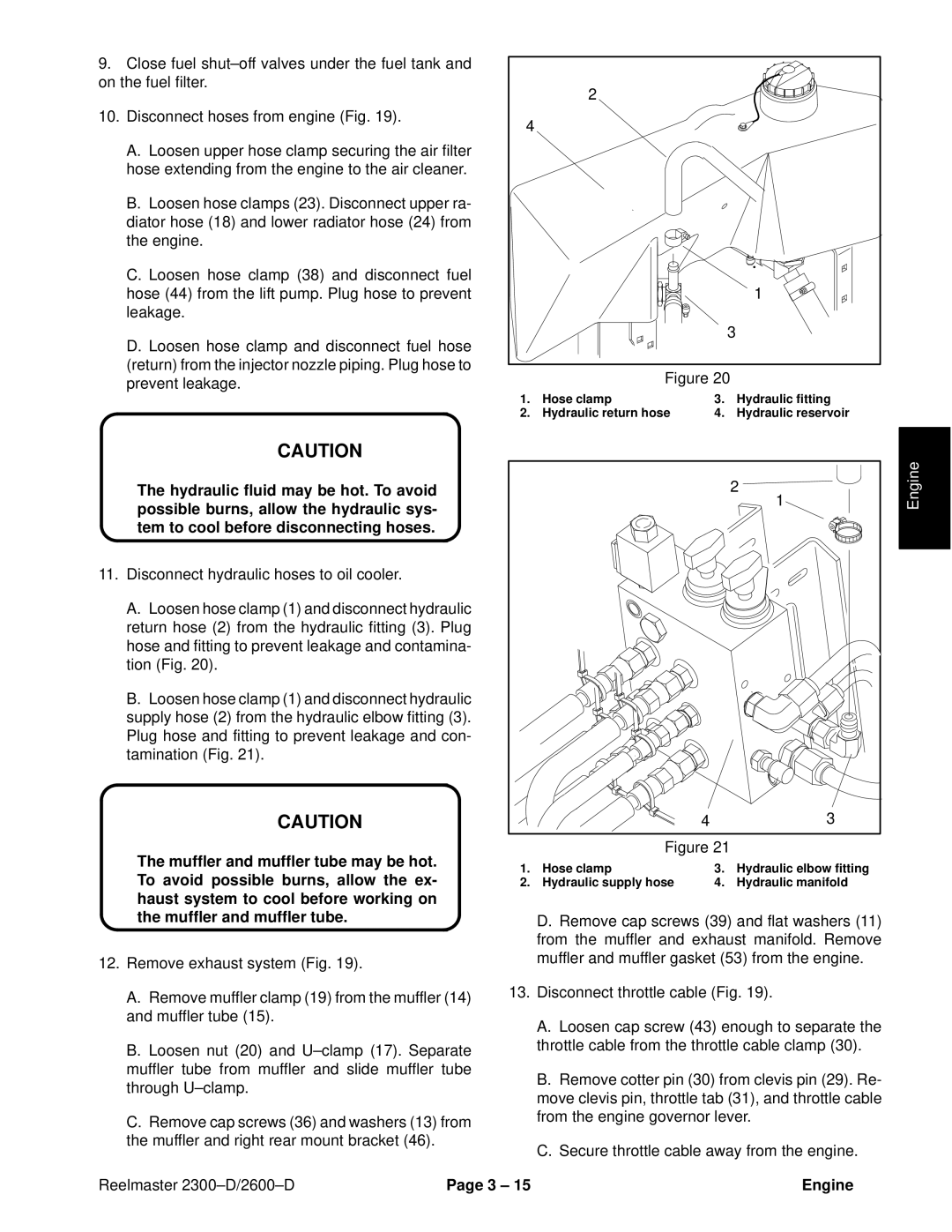 Toro 2600D, 2300-D service manual Hose clamp Hydraulic fitting Hydraulic return hose 