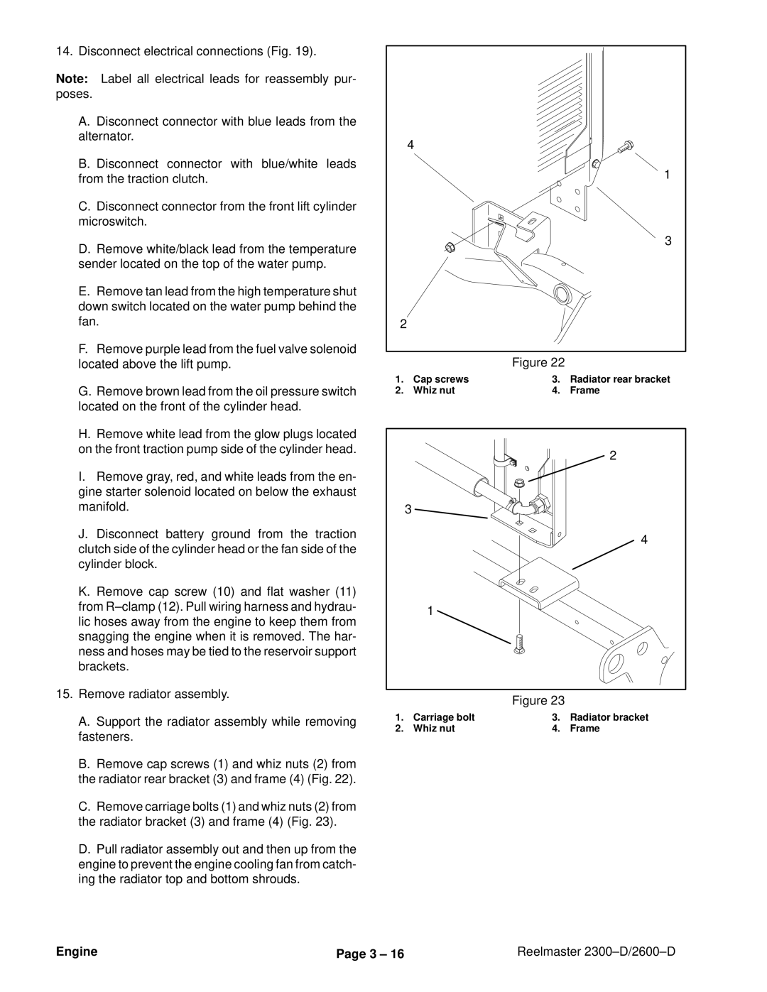 Toro 2300-D, 2600D service manual Cap screws 