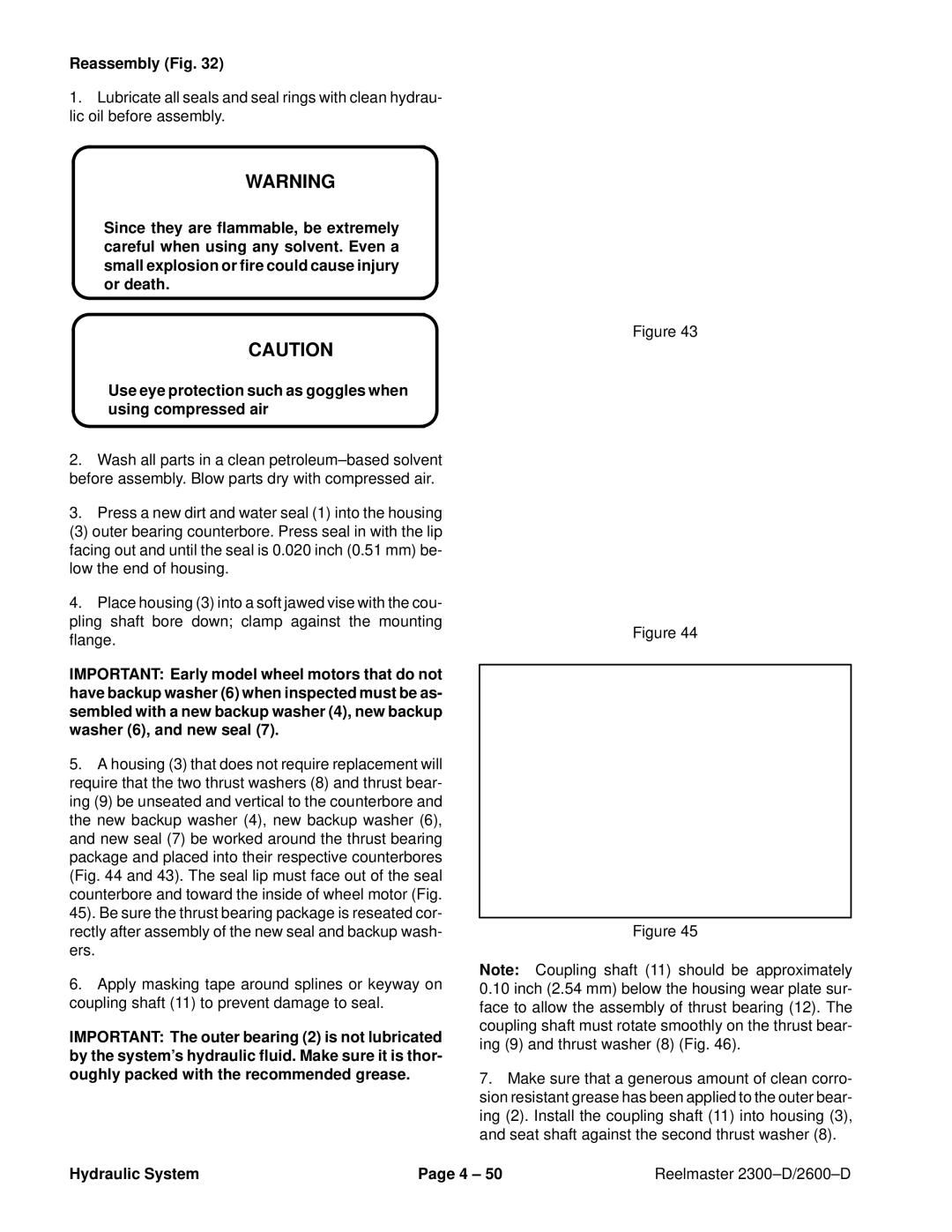 Toro 2300-D, 2600D service manual Reassembly Fig 