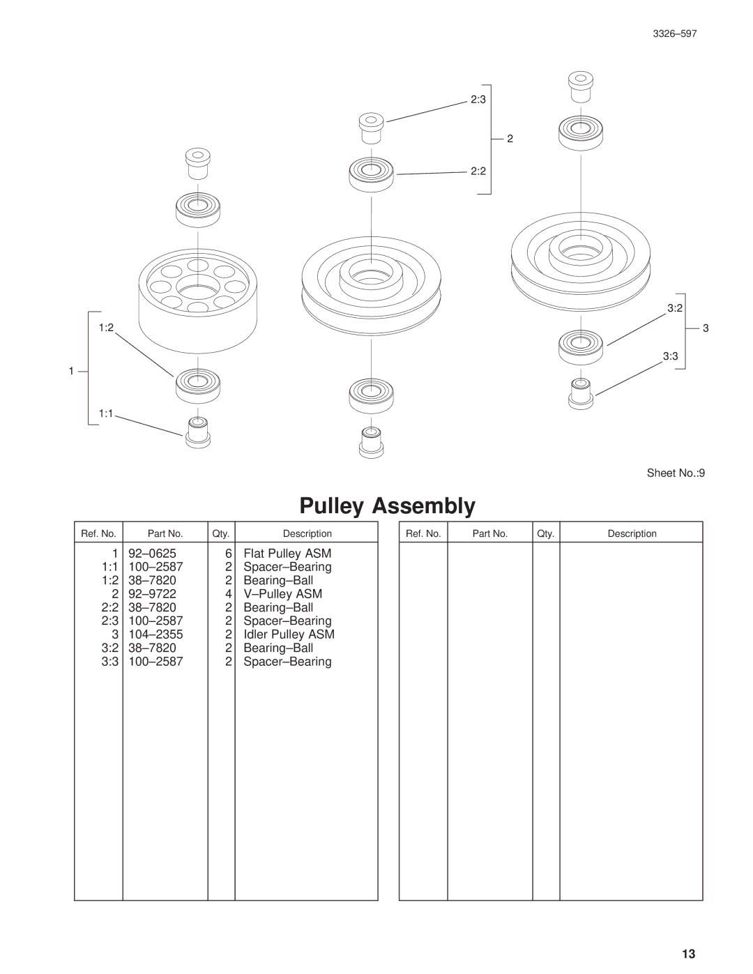 Toro 30402210000001 and Up manual Pulley Assembly 