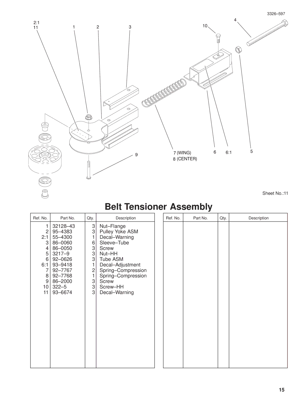 Toro 30402210000001 and Up manual Belt Tensioner Assembly 