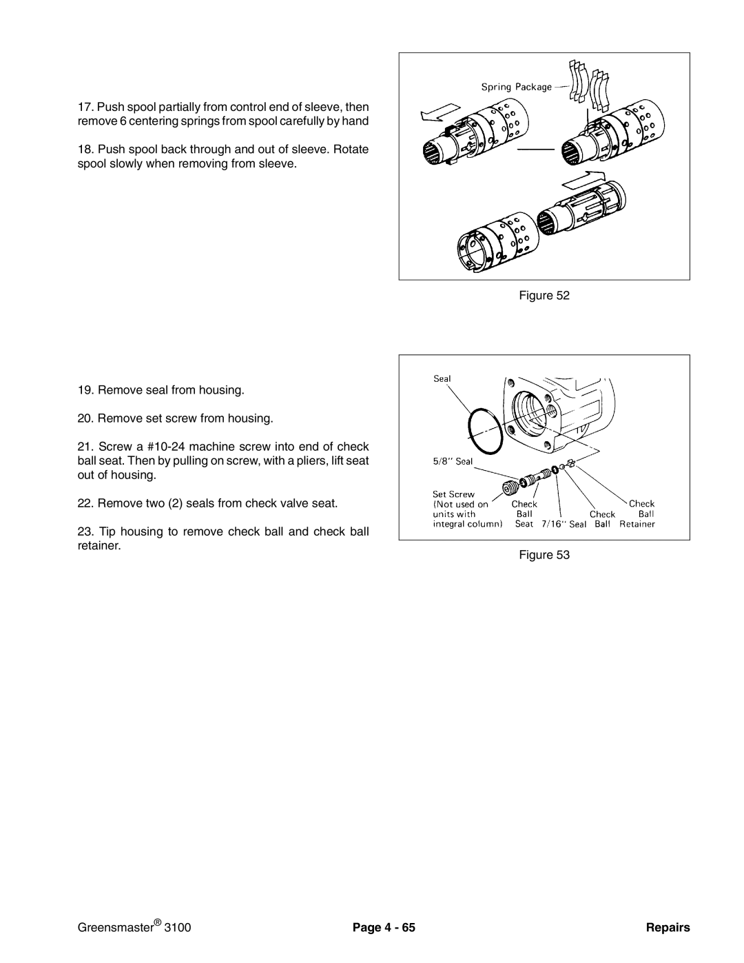 Toro 3100 manual Repairs 