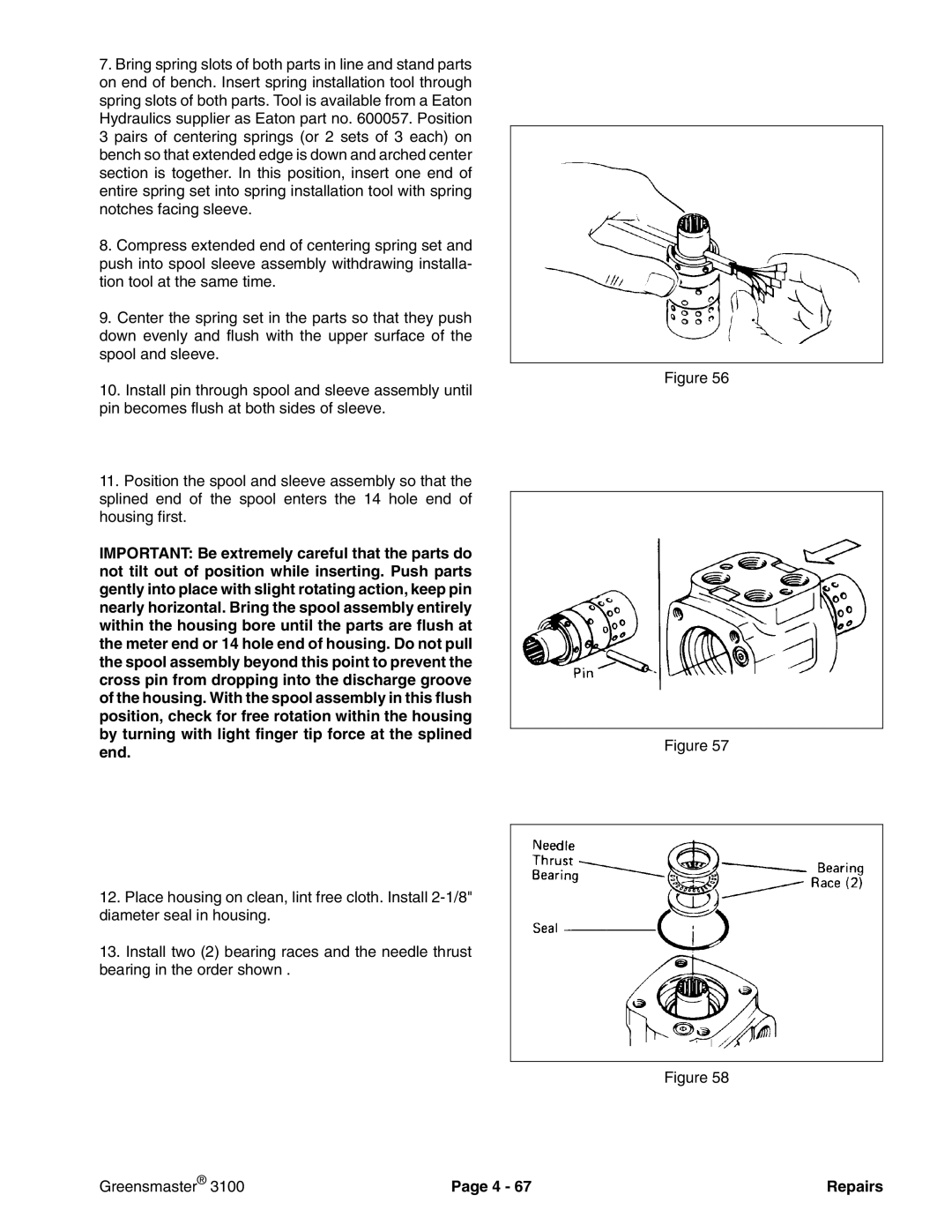 Toro 3100 manual Repairs 