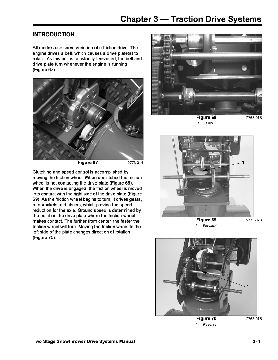 Toro 38065, 38080 Traction Drive Systems, Introduction, Two Stage Snowthrower Drive Systems Manual, Gap, Forward, Reverse 
