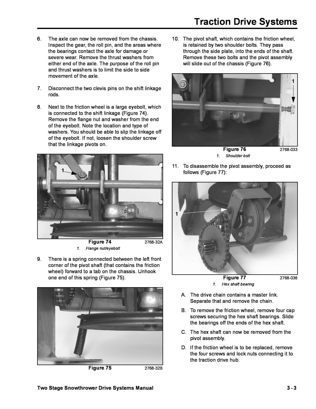 Toro 38065, 38080 manual Traction Drive Systems, Disconnect the two clevis pins on the shift linkage rods 