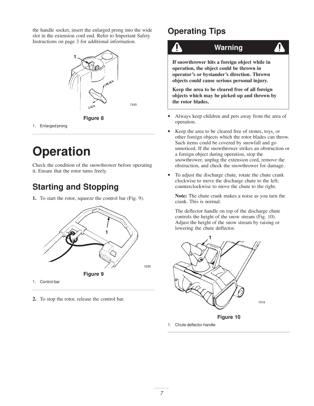 Toro 3.80E+13 manual Operation, Starting and Stopping, Operating Tips 