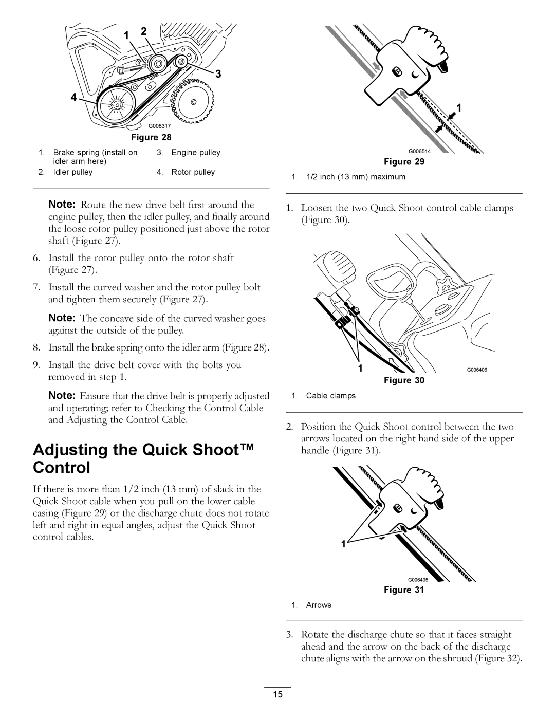 Toro 38583, 38584 owner manual Adjusting the Quick Shoot Control 