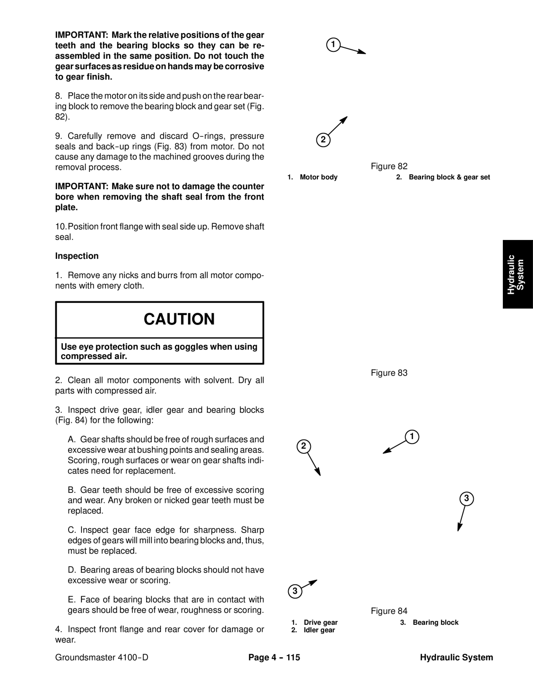 Toro 4100-D service manual Position front flange with seal side up. Remove shaft seal 