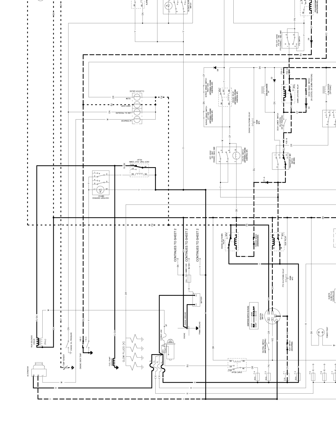 Toro 4100-D service manual High Temperature Warning Circuits, To the Deck PTO Solenoids 