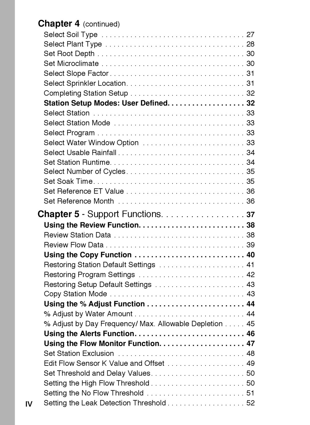 Toro 48, 24, 36, 12 manual Station Setup Modes User Defined, Using the Review Function, Using the Copy Function 