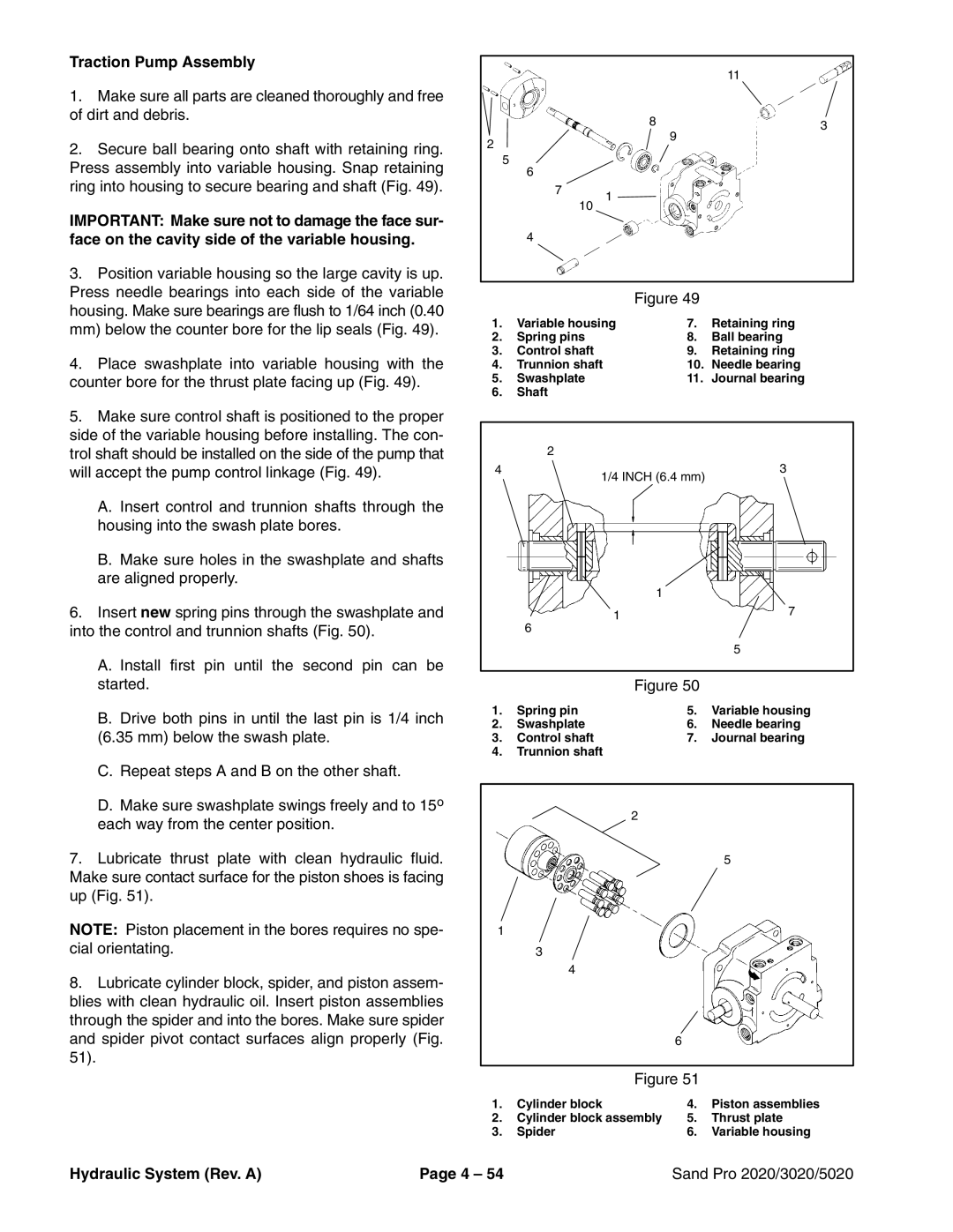 Toro 3020, 5020, 2020 service manual Traction Pump Assembly 