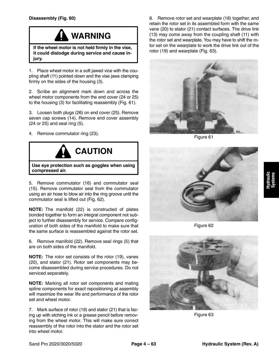 Toro 3020, 5020, 2020 service manual Use eye protection such as goggles when using compressed air 