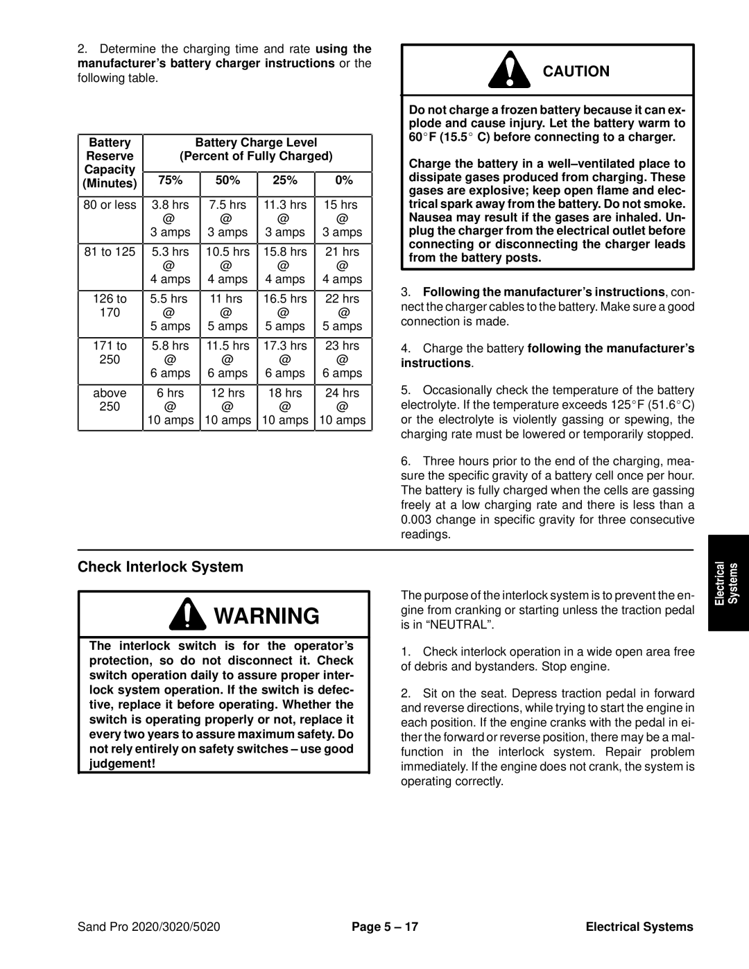 Toro 3020, 5020, 2020 service manual Check Interlock System 