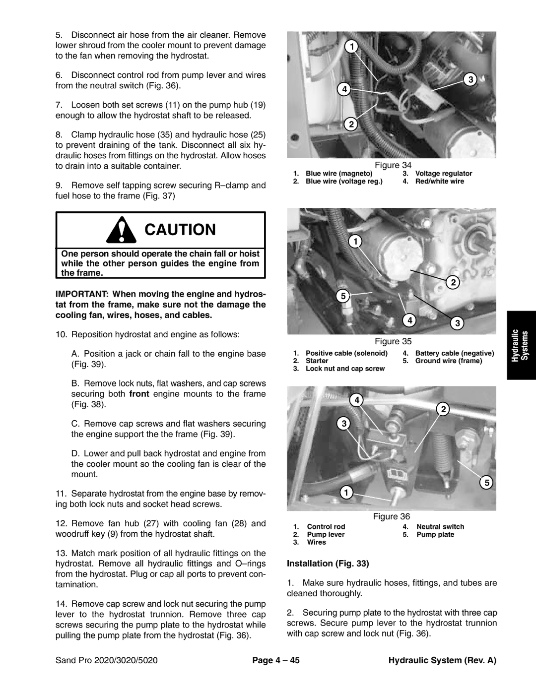 Toro 3020, 5020, 2020 service manual Blue wire magneto 