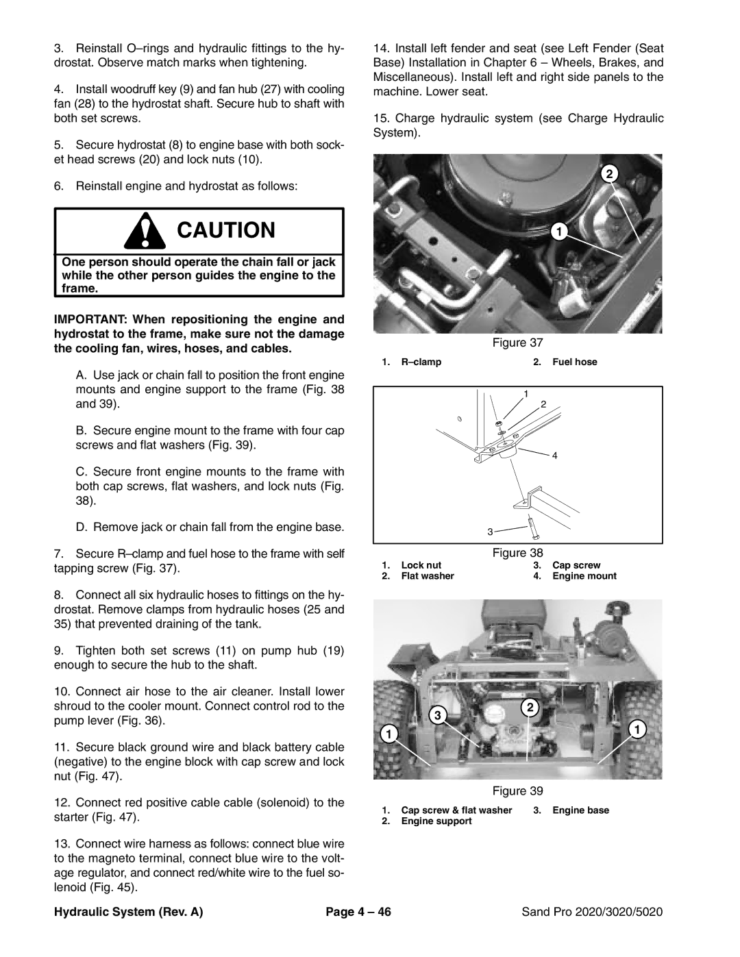 Toro 5020, 2020, 3020 service manual Clamp Fuel hose 