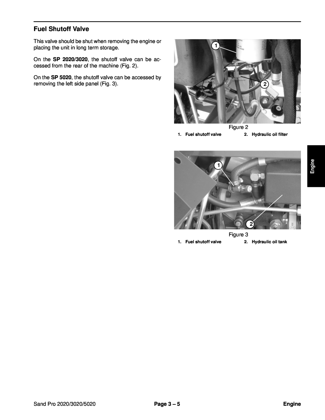 Toro service manual Fuel Shutoff Valve, Engine, Sand Pro 2020/3020/5020, Page 3 