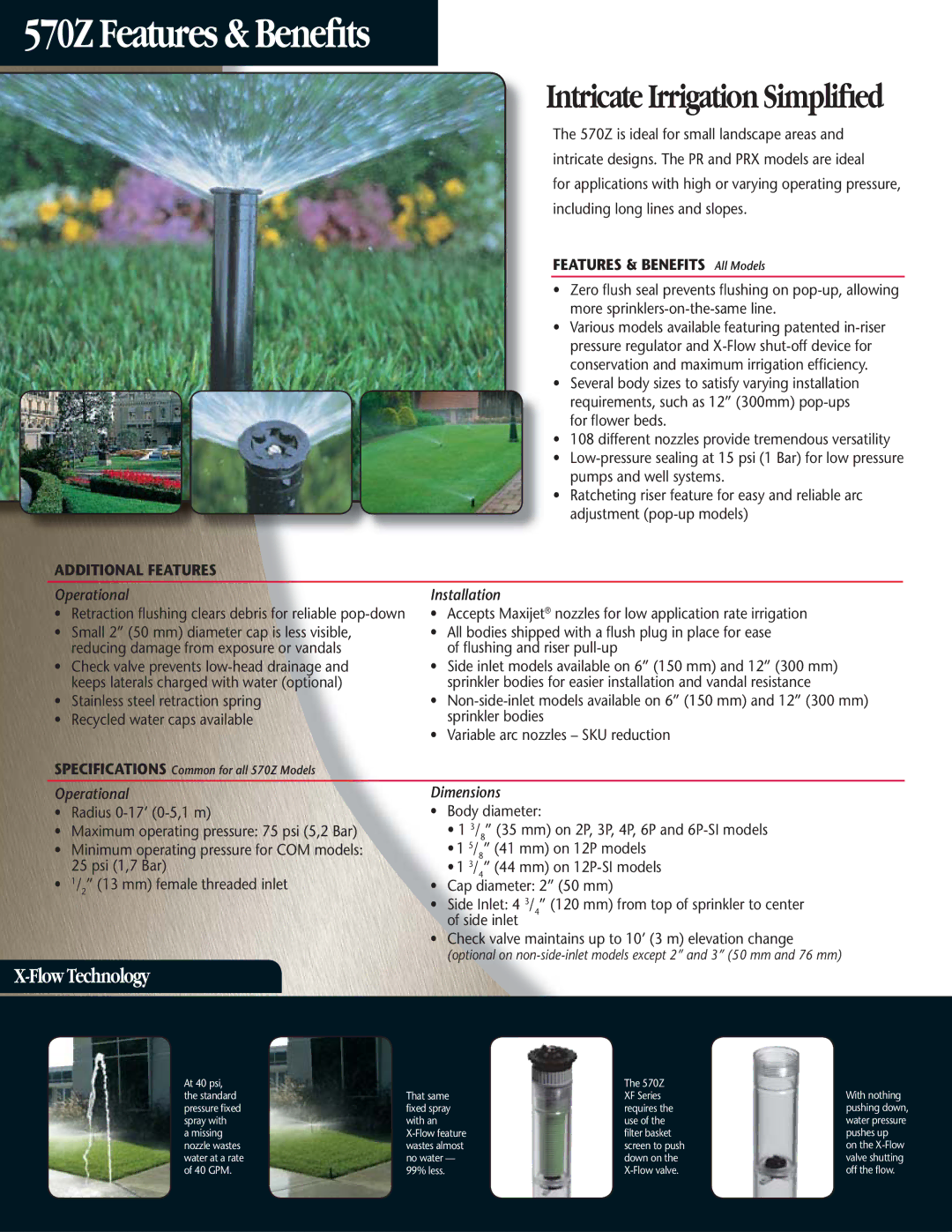 Toro manual 570Z Features & Beneﬁts, Flow Technology 