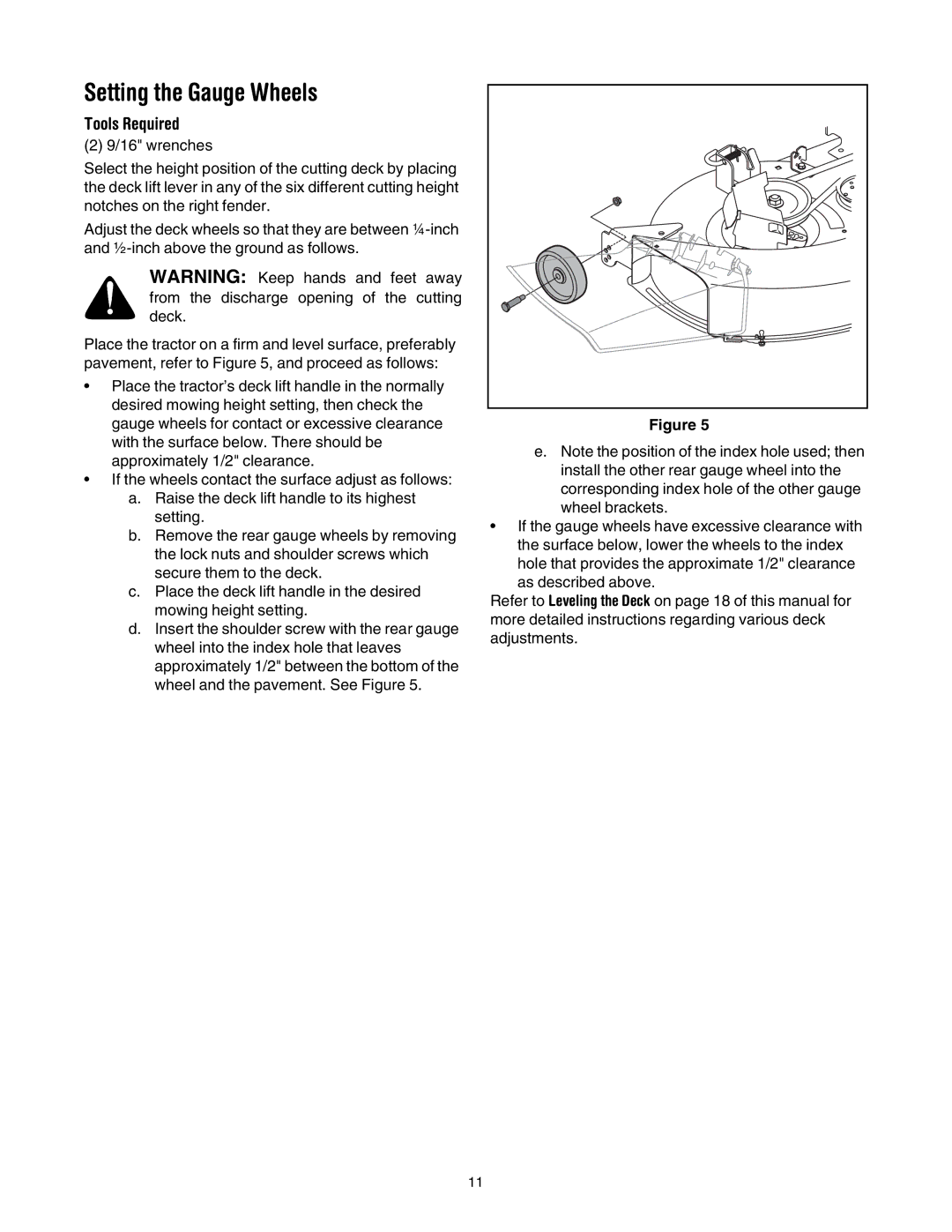 Toro 71430, 71432 manual Setting the Gauge Wheels 