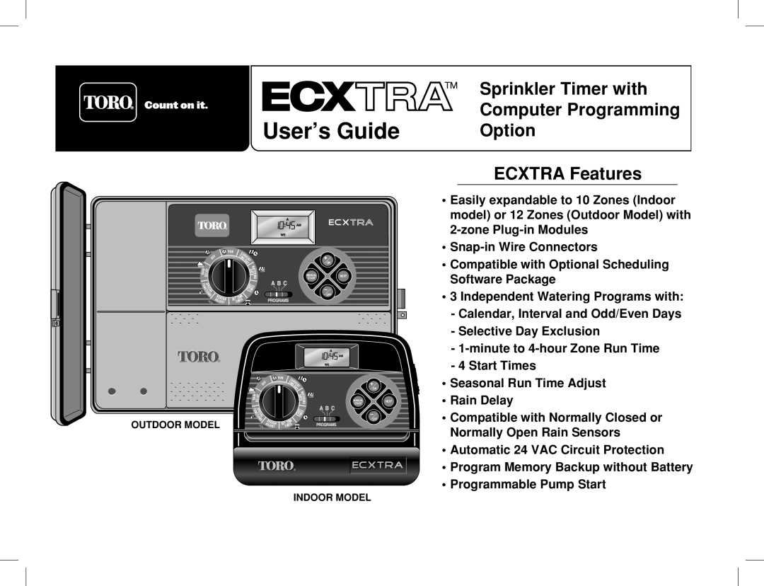 Toro ECXTRA manual User’s Guide 