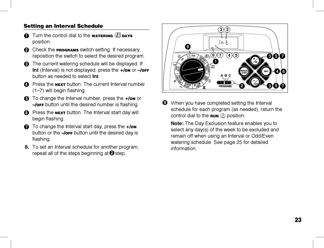 Toro ECXTRA manual Setting an Interval Schedule 