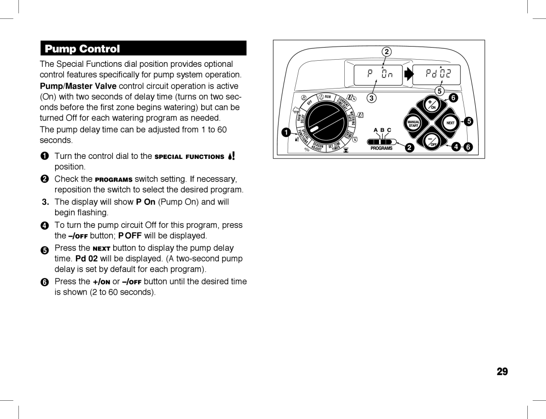 Toro ECXTRA manual Pump Control 