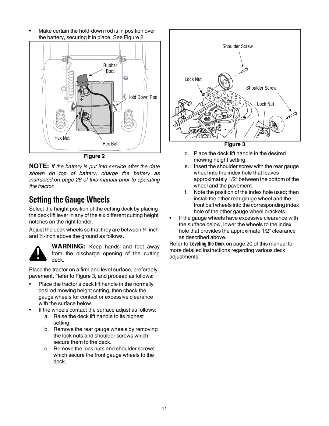 Toro LX500 manual Setting the Gauge Wheels 