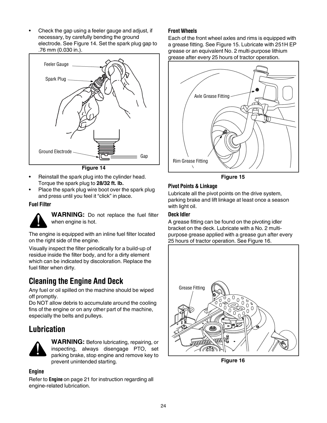 Toro LX500 manual Cleaning the Engine And Deck, Lubrication 