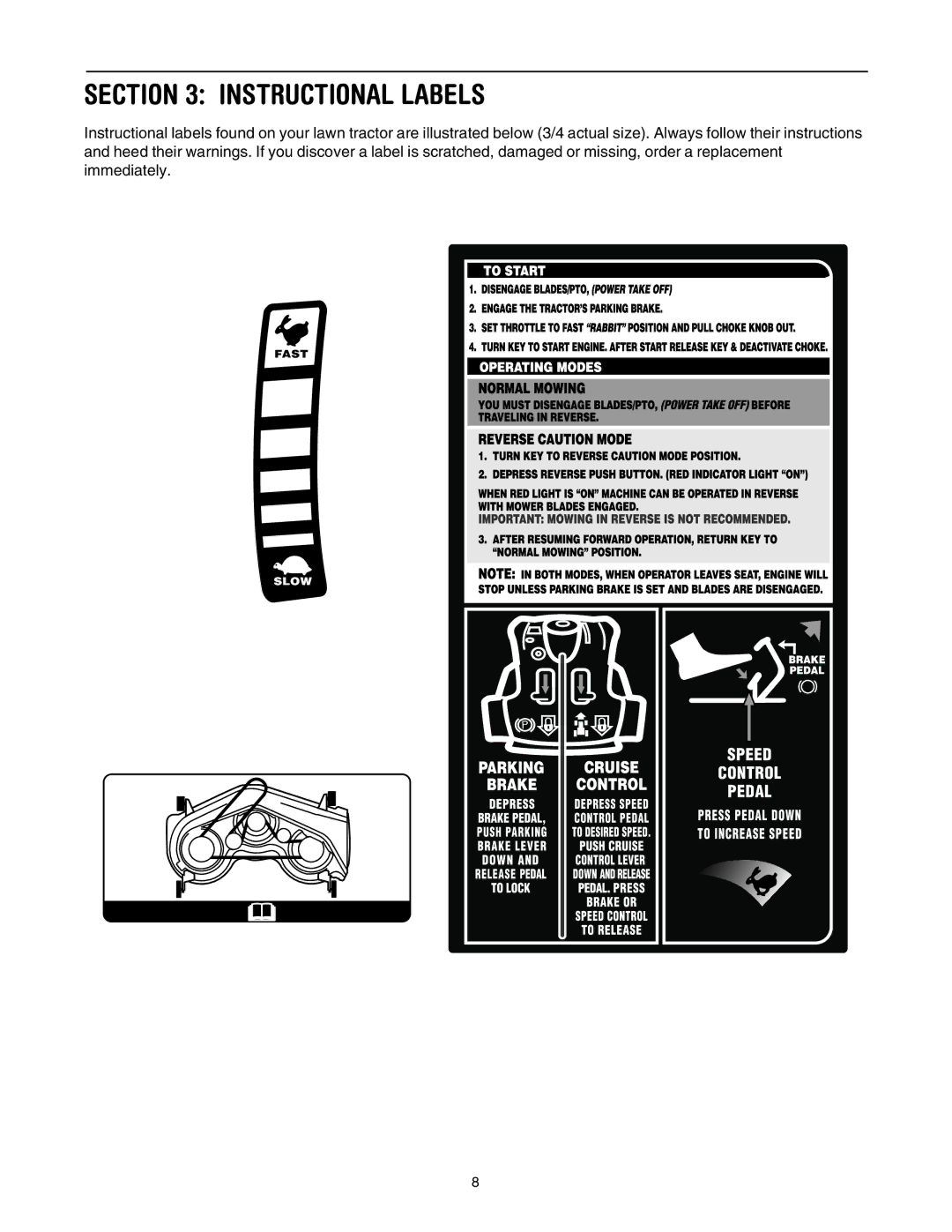 Toro LX500 manual Instructional Labels 