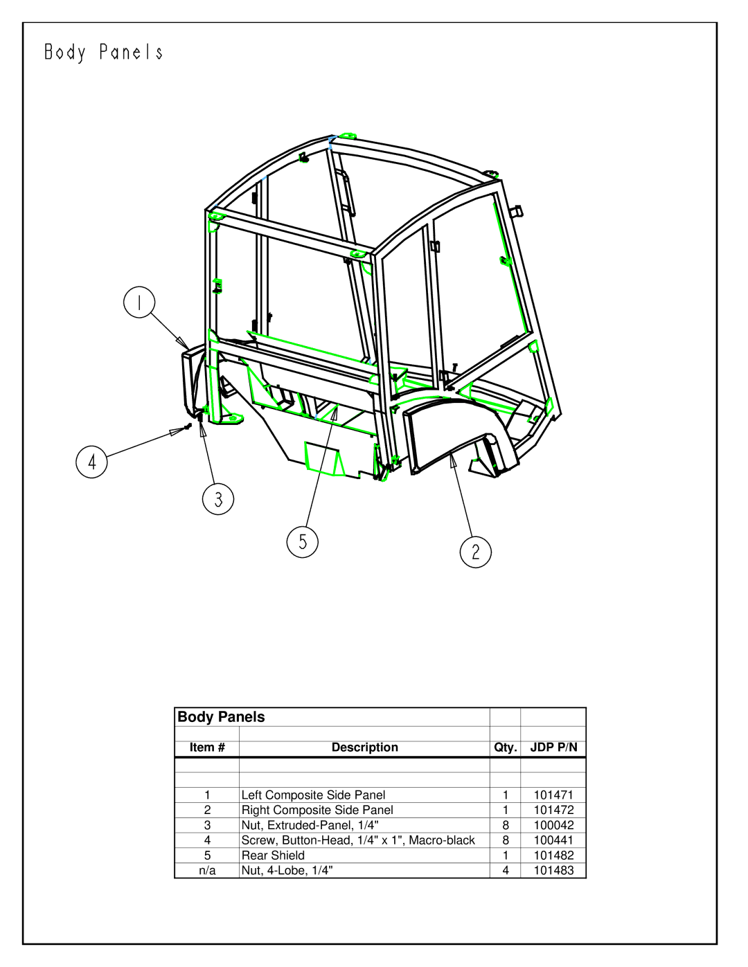 Toro 30391, ROPS HARD CAB manual Body Panels 