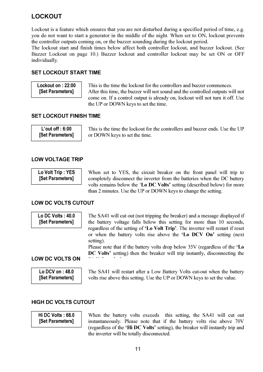 Toro SA41 owner manual Lockout 