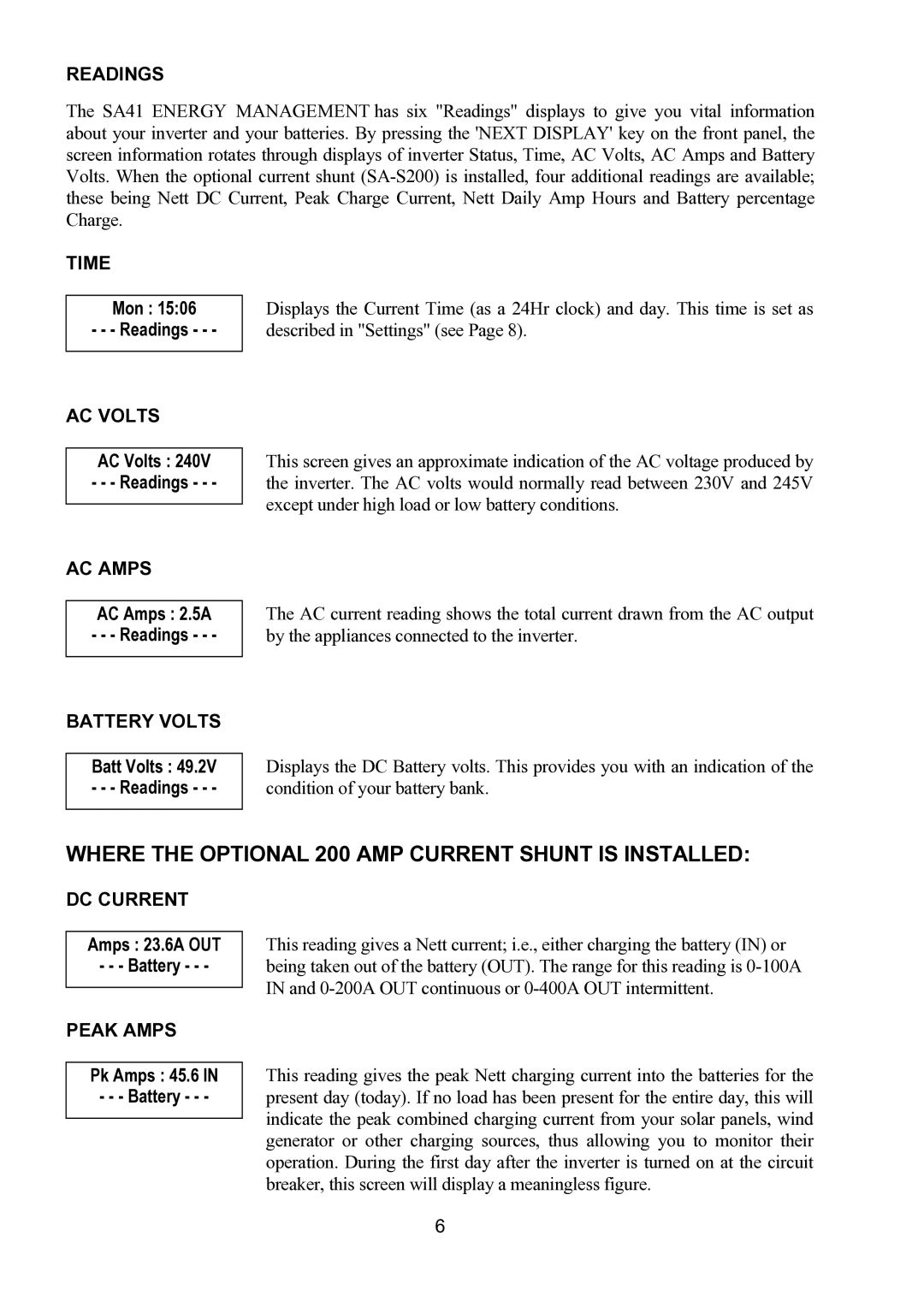 Toro SA41 owner manual Where the Optional 200 AMP Current Shunt is Installed 