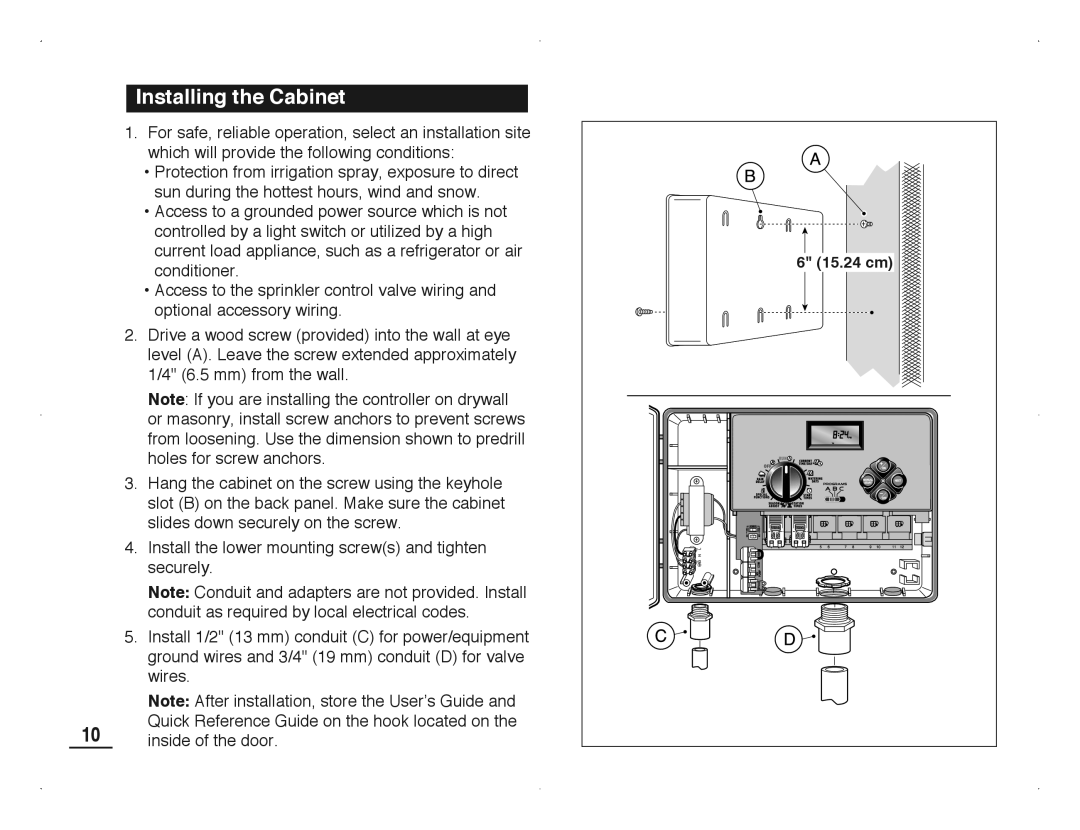 Toro TMC-212 manual Installing the Cabinet 