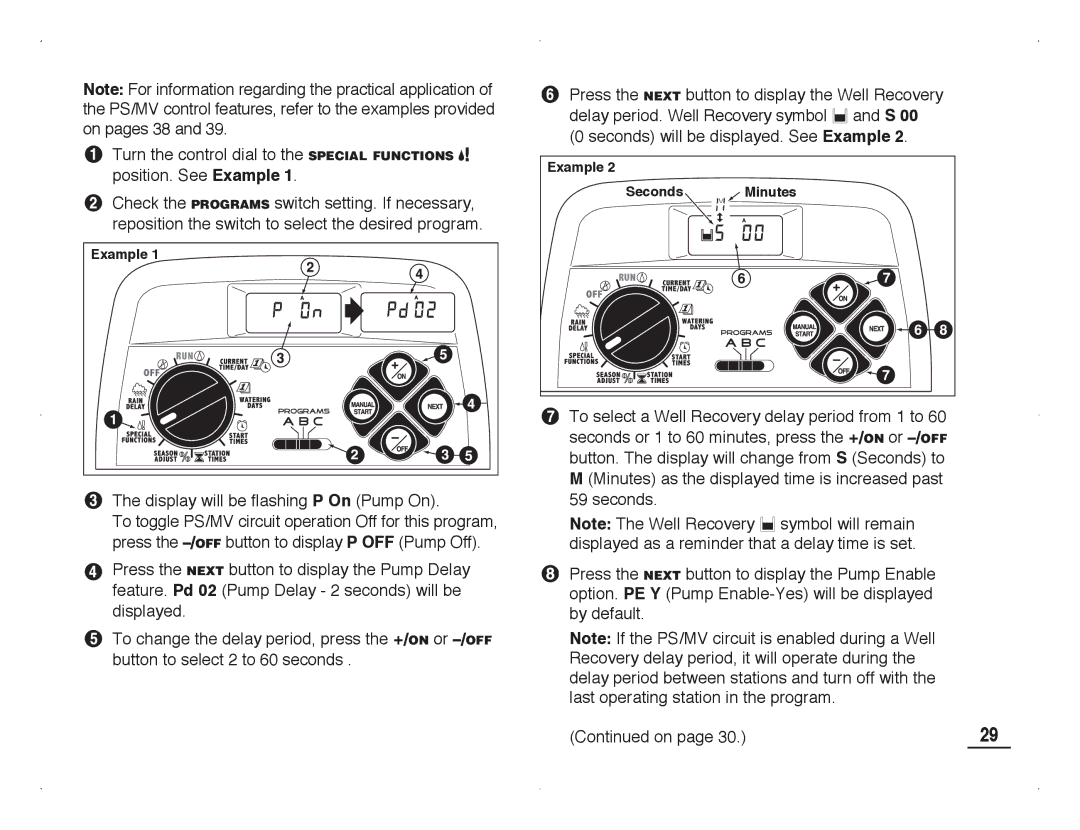 Toro TMC-212 manual Display will be flashing P On Pump On 