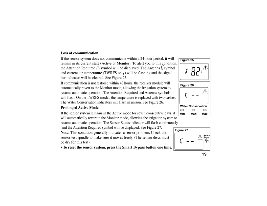 Toro TWRS manual Loss of communication, Prolonged Active Mode 