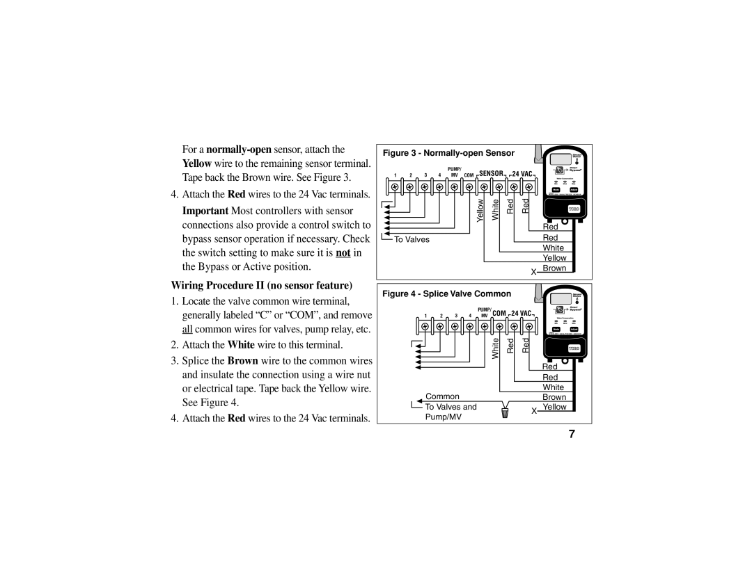 Toro TWRS manual Wiring Procedure II no sensor feature, Normally-open Sensor 