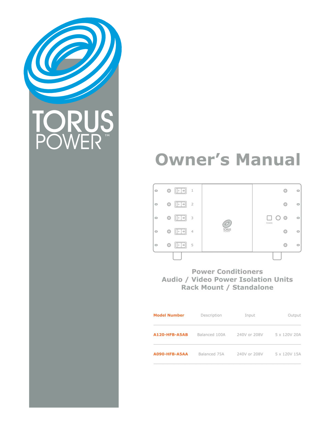 Torus Power A120-HFB-A5AB manual 