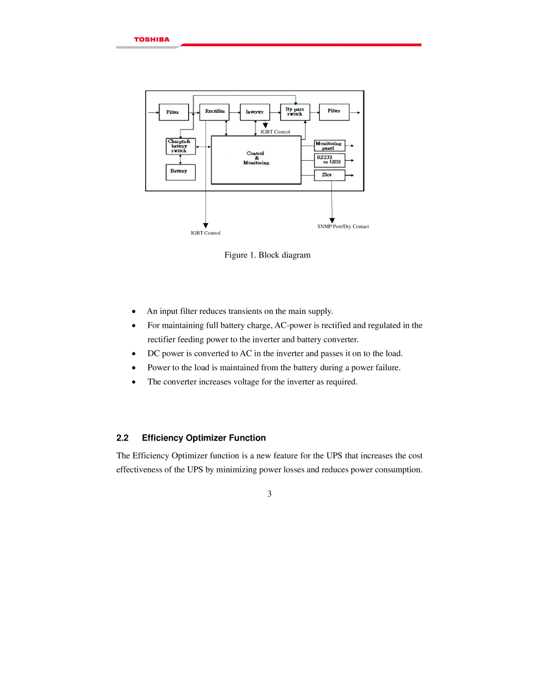 Toshiba 1000 manual Efficiency Optimizer Function 