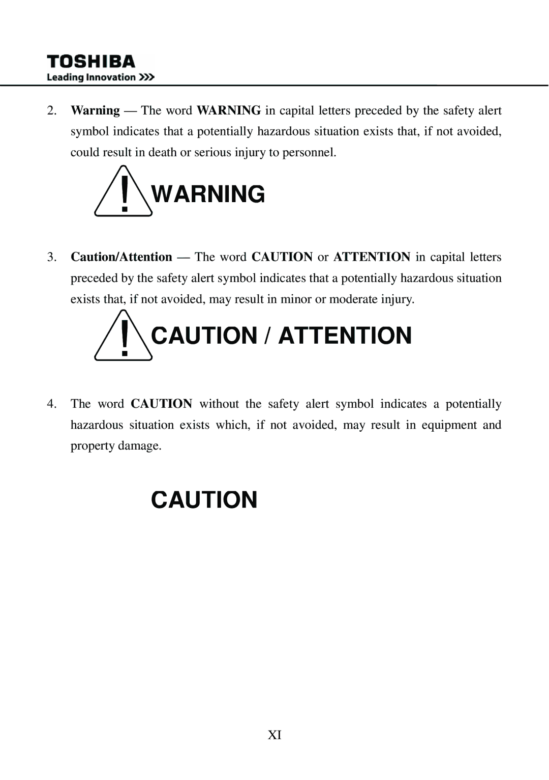 Toshiba 1000 user manual 