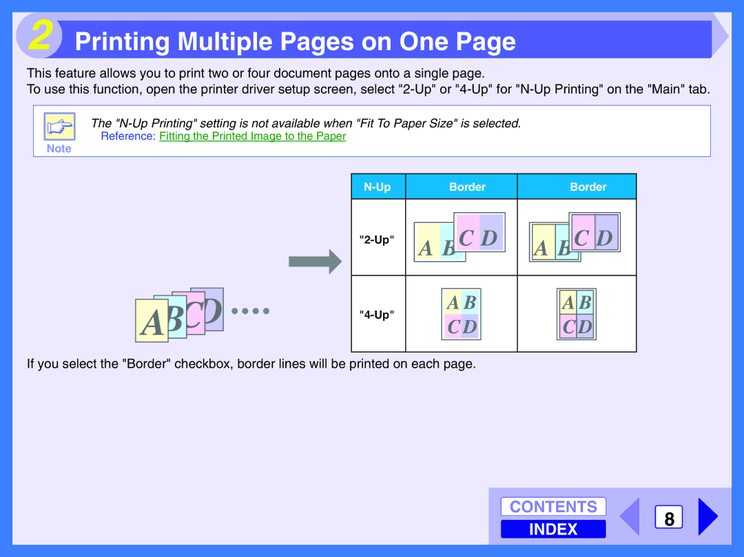 Toshiba 120 manual Printing Multiple Pages on One 