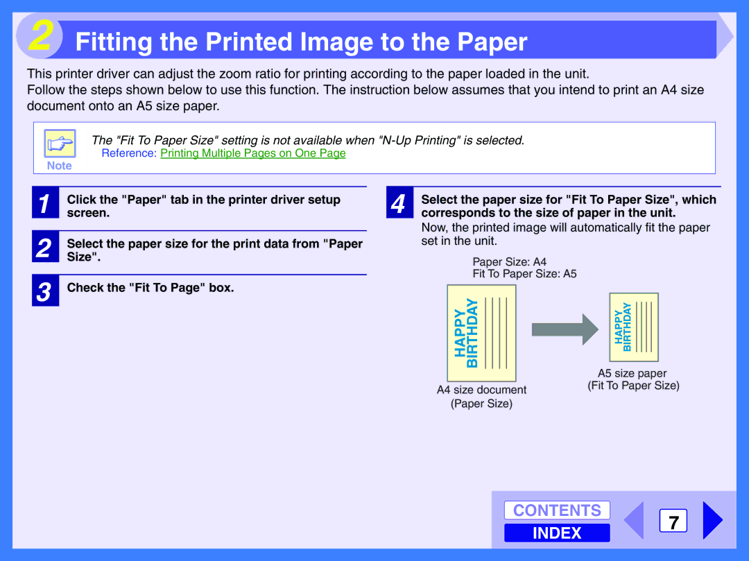 Toshiba 120 manual Fitting the Printed Image to the Paper 