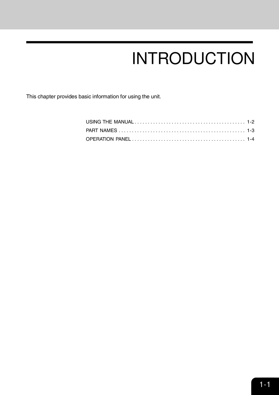 Toshiba 120/150 manual Introduction, This chapter provides basic information for using the unit 