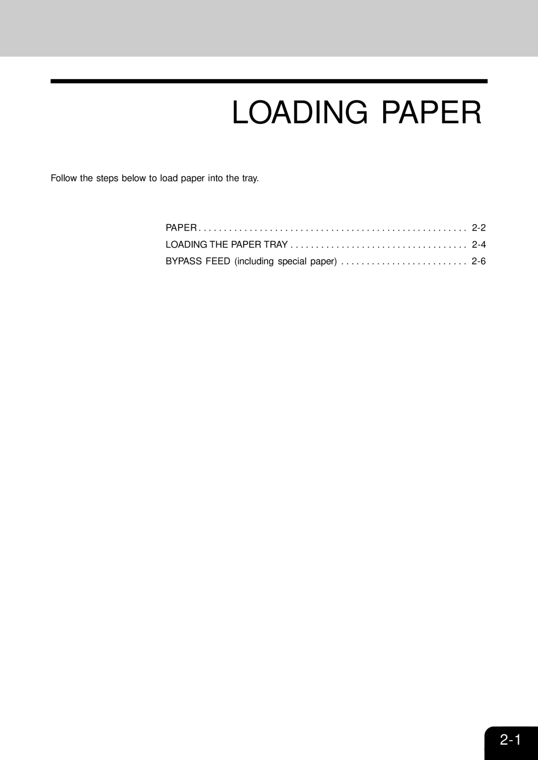 Toshiba 120/150 manual Loading Paper 