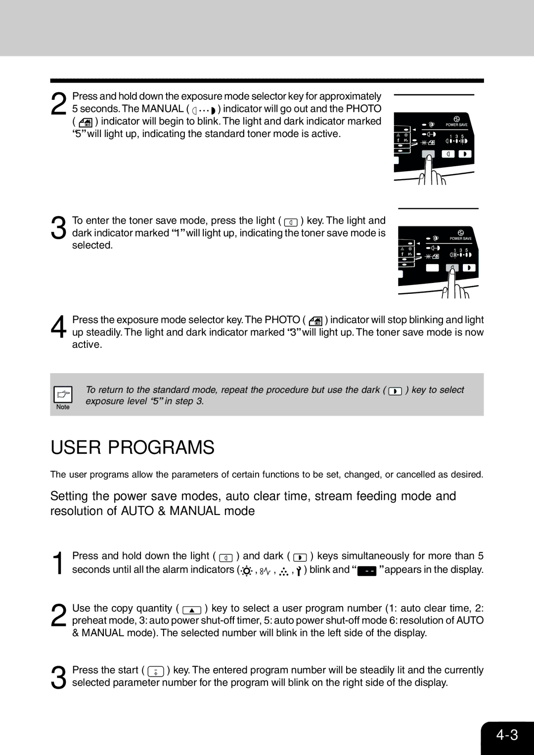 Toshiba 120/150 manual User Programs 